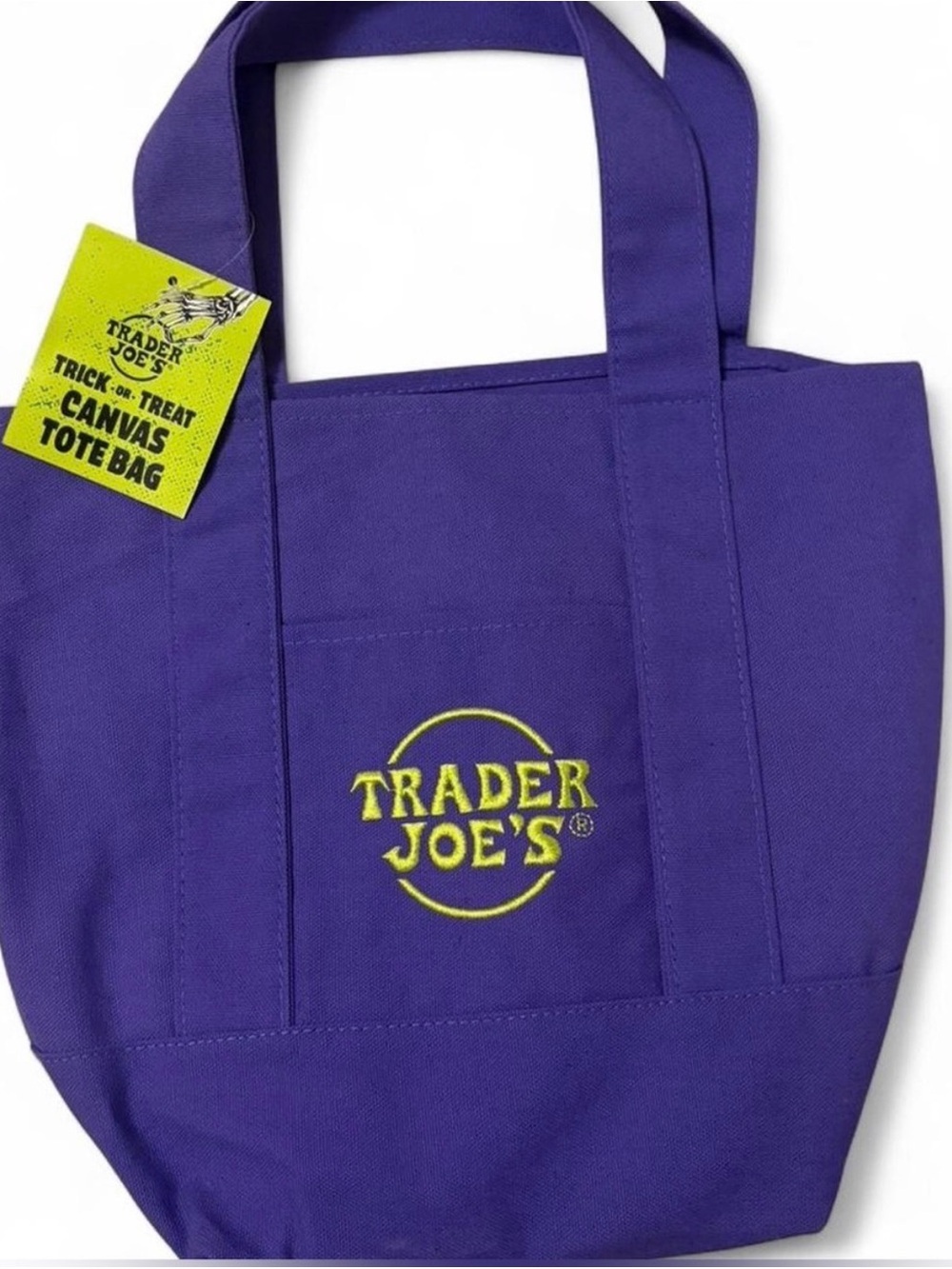 Trader Joe's Purple Canvas Tote Bag